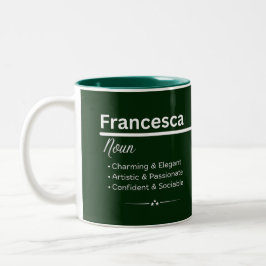 Francesca Persoonlijke Naam Koffiemok Tweekleurige Koffiemok