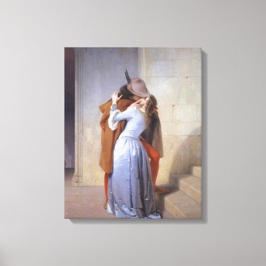 FRANCESCO HAYEZ - DE KUS (il Bacio) - 1859 - Canvas Afdruk (Voorkant)