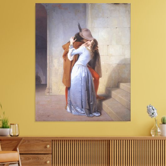 FRANCESCO HAYEZ - DE KUS (il Bacio) - 1859 - Canvas Afdruk (Insitu (Woonkamer))