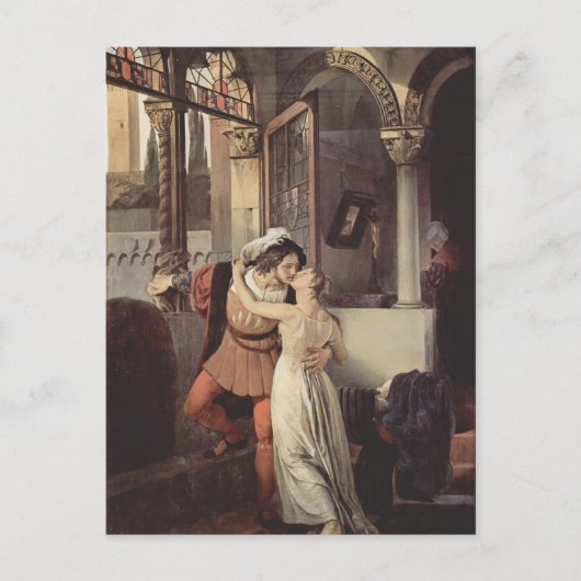 Francesco Hayez- De laatste kus van Romeo en Julia Briefkaart (Voorkant)