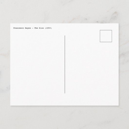 Francesco Hayez - Het Kiss Briefkaart (Achterkant)