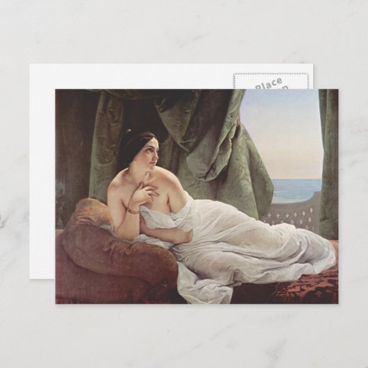 Francesco Hayez- Reclining-odalisque Briefkaart (Voorkant / Achterkant)