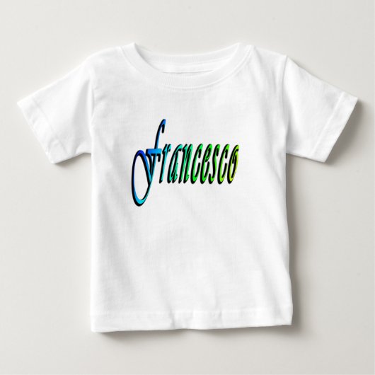Francesco, naam, logo, witte baby jongens t-shirt (Voorkant)