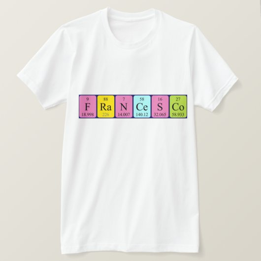 Francesco periodiek table name shirt (Design voorkant)