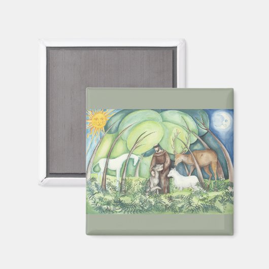 "Francesco" St Francis van Assisi Magneet (Voorkant / Achterkant)