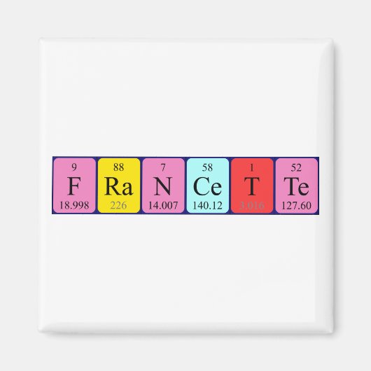 Francette periodieke table name magnet (Voorkant)