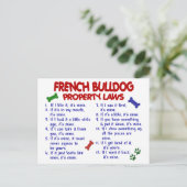FRANCH BULLDOG Property Laws 2 Briefkaart (Staand voorkant)