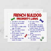 FRANCH BULLDOG Property Laws 2 Briefkaart (Voorkant / Achterkant)