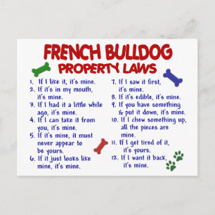 FRANCH BULLDOG Property Laws 2 Briefkaart