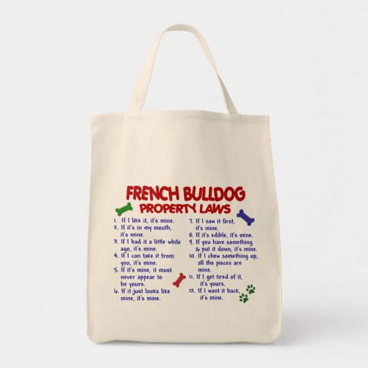 FRANCH BULLDOG Property Laws 2 Tote Bag (Voorkant)