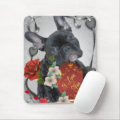 FRANCH BULLDOG Valentijn Mousepad Muismat (Met muis)
