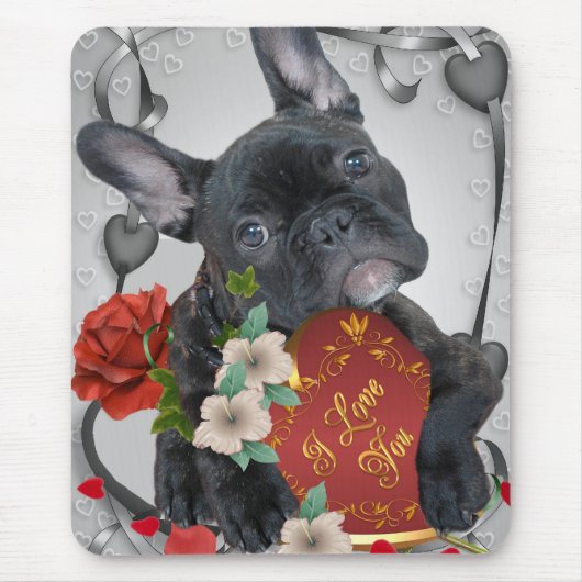 FRANCH BULLDOG Valentijn Mousepad Muismat (Voorkant)