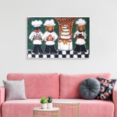 FRANCH CHEF DACHSHUNDS CANVAS AFDRUK (Insitu (Woonkamer))