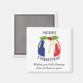 FRANCH FLAG kerstpudding Magnet (Voorkant / Achterkant)
