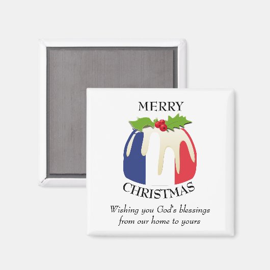 FRANCH FLAG kerstpudding Magnet (Voorkant / Achterkant)