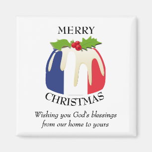 FRANCH FLAG kerstpudding Magnet