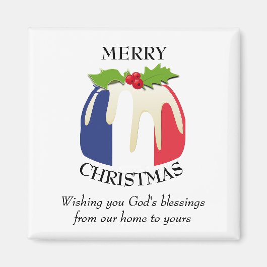 FRANCH FLAG kerstpudding Magnet (Voorkant)