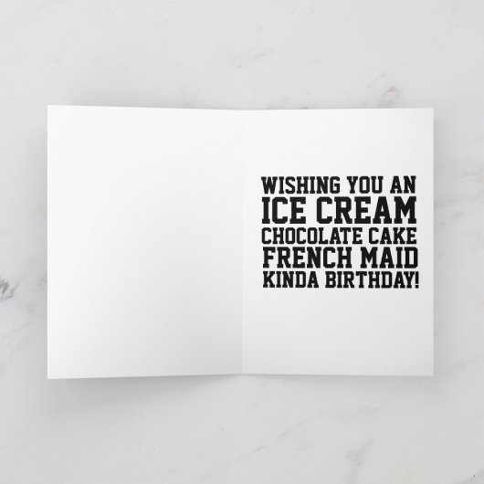 FRANCH MAID BIRTHDAY CARDS KAART (Binnen)