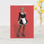 FRANCH MAID BIRTHDAY CARDS KAART (Gele Bloem)
