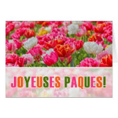 FRANCH Pasen Joyeuses Paques Pink Tulip Garden (Voorkant Horizontaal)