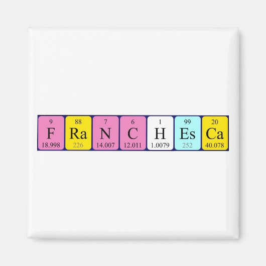 Franchesca periodiek table name magnet (Voorkant)