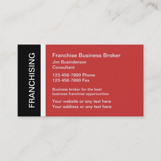 Franchise Business Broker Visitekaartjes (Voorkant)