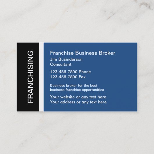 Franchise Business Broker Visitekaartjes (Voorkant)