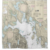 Franchman Bay en Mount Desert Island Chart Douchegordijn (Voorkant)