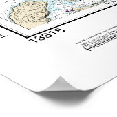 Franchman Bay en Mount Desert Island Chart Poster (Hoek)