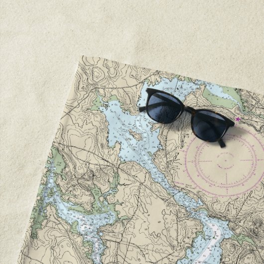 Franchman Bay en Mount Desert Island Chart Strandlaken (In situ)