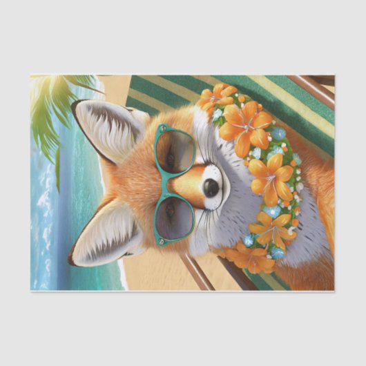 Francie Fox in het paradijs, zomerplezier! Tissue Tissuepapier (Voorkant)