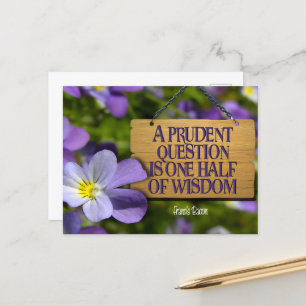 Francis Bacon Inspirerend Quote "Wisdom" Briefkaart