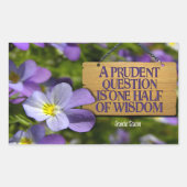 Francis Bacon Inspirerend Quote "Wisdom" Rechthoekige Sticker (Voorkant)