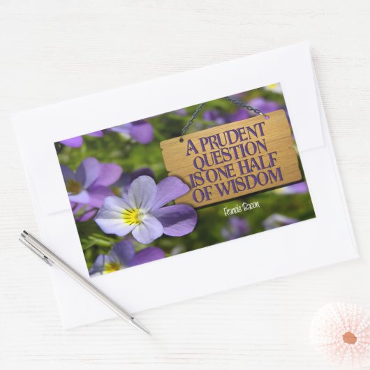 Francis Bacon Inspirerend Quote "Wisdom" Rechthoekige Sticker (Envelop)