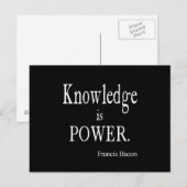 Francis Bacon Knowledge is Power Quote Briefkaart (Voorkant / Achterkant)