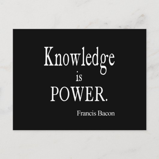 Francis Bacon Knowledge is Power Quote Briefkaart (Voorkant)
