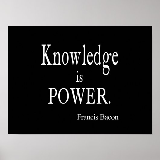 Francis Bacon Knowledge is Power Quote Poster (Voorkant)
