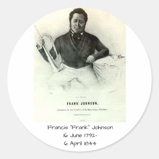Francis "Frank" Johnson Ronde Sticker (Voorkant)