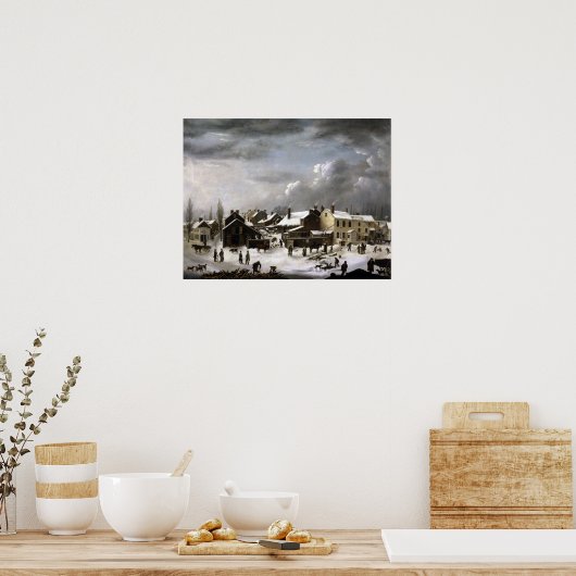 Francis Guy Winter Scene in Brooklyn Poster (Keuken)
