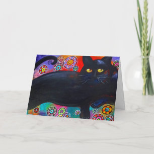 Francis houdt van bloemen kattenverjaardag Wenskaa Kaart