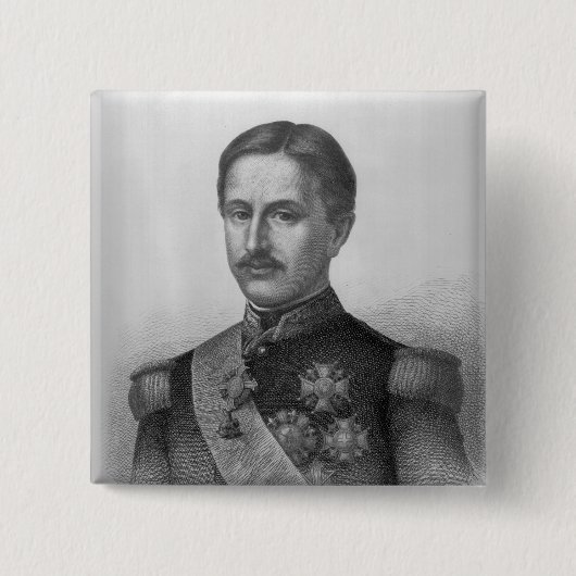 Francis II van de twee Siciliaanse eilanden Vierkante Button 5,1 Cm (Voorkant)