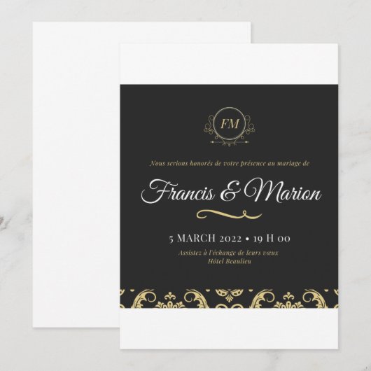 Francis & Marion Kaart (Voorkant / Achterkant)