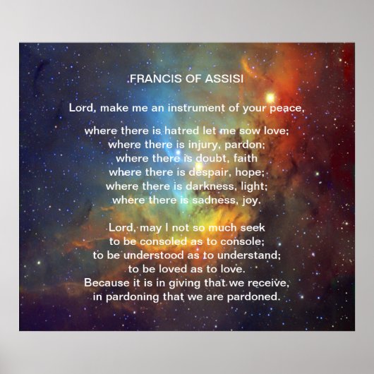 Francis of Assisi gebed Poster (Voorkant)