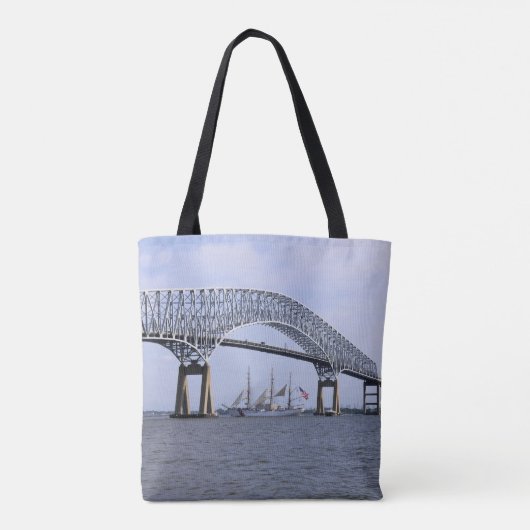 Francis Scott Key Bridge-Tas Tote Bag (Achterkant)