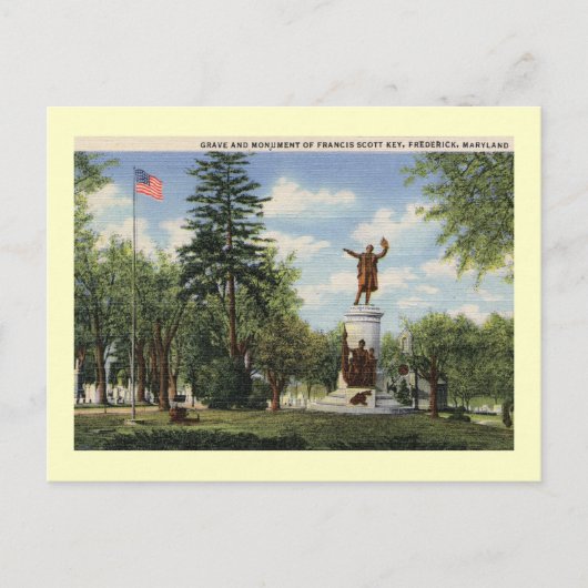 Francis Scott Key Grave, Frederick, Maryland, Vere Briefkaart (Voorkant)