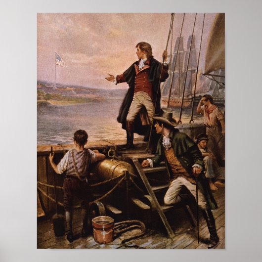 Francis Scott Key - Star Spangled Banner Painting Poster (Voorkant)