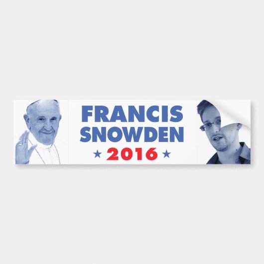 Francis Snowden 2016 bumpersticker (Voorkant)