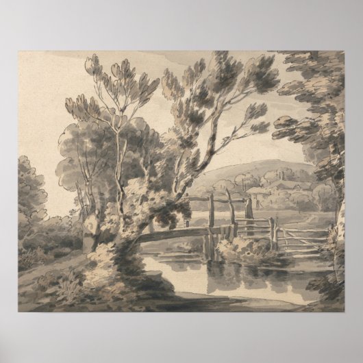 Francis Towne - De Foot Bridge Poster (Voorkant)