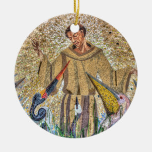 Francis van Assisi Mosaic Keramisch Ornament