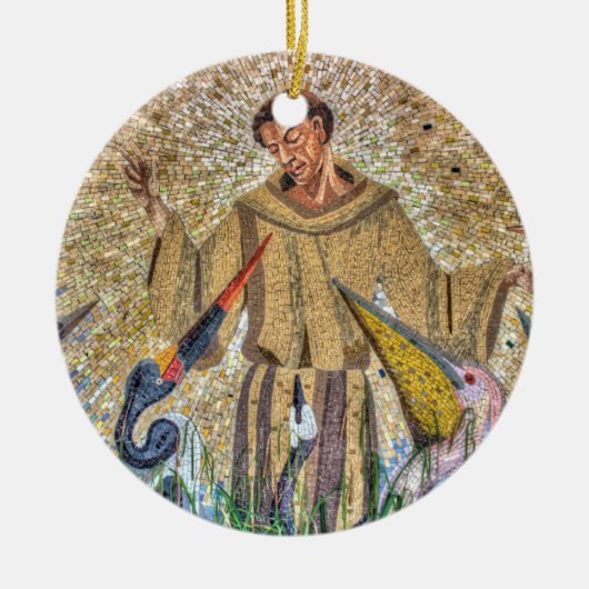 Francis van Assisi Mosaic Keramisch Ornament (Voorkant)